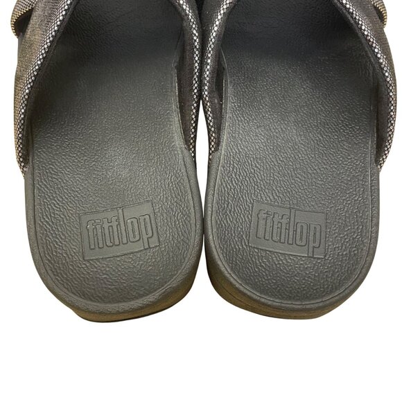Fitflop Women’s Black Metallic Cross Strap Lightweight Sandals Size 8 - Picture 5 of 8